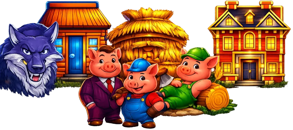 Die drei kleinen Schweinchen und der Wolf